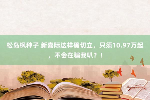 松岛枫种子 新嘉际这样确切立，只须10.97万起，不会在骗我叭？！