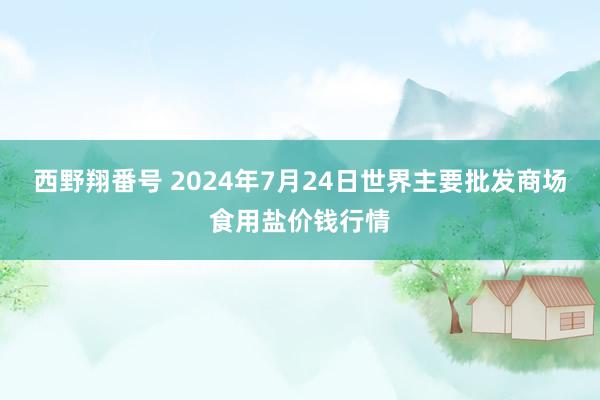 西野翔番号 2024年7月24日世界主要批发商场食用盐价钱行情