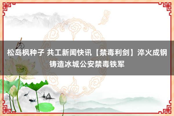 松岛枫种子 共工新闻快讯【禁毒利剑】淬火成钢铸造冰城公安禁毒铁军