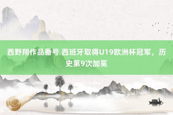 西野翔作品番号 西班牙取得U19欧洲杯冠军，历史第9次加冕