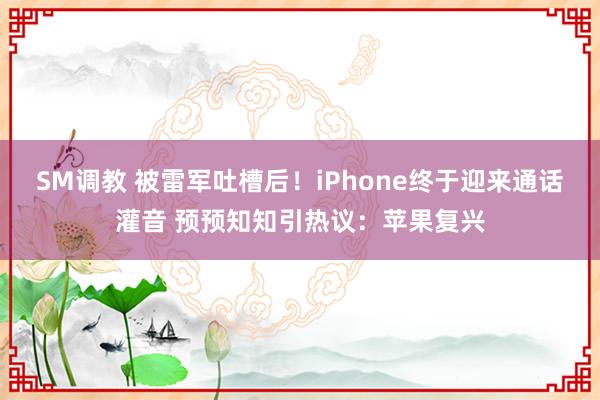 SM调教 被雷军吐槽后！iPhone终于迎来通话灌音 预预知知引热议：苹果复兴