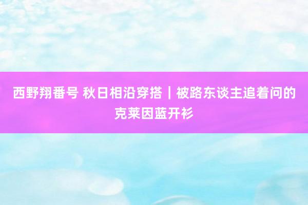 西野翔番号 秋日相沿穿搭｜被路东谈主追着问的克莱因蓝开衫