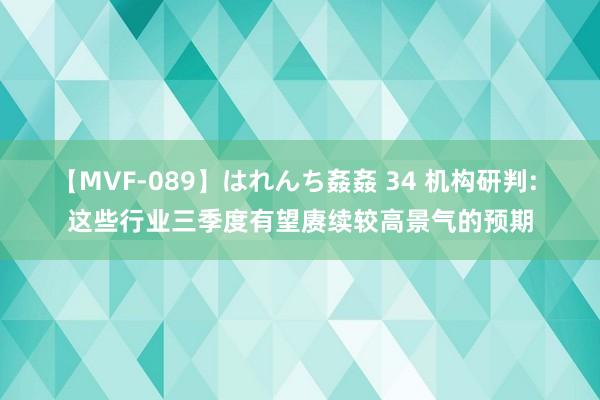 【MVF-089】はれんち姦姦 34 机构研判: 这些行业三季度有望赓续较高景气的预期