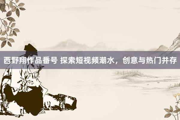 西野翔作品番号 探索短视频潮水，创意与热门并存