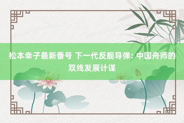 松本幸子最新番号 下一代反舰导弹: 中国舟师的双线发展计谋