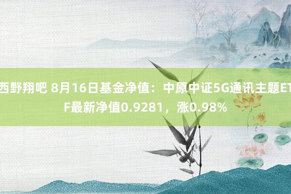 西野翔吧 8月16日基金净值：中原中证5G通讯主题ETF最新净值0.9281，涨0.98%