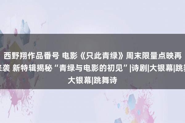 西野翔作品番号 电影《只此青绿》周末限量点映再度来袭 新特辑揭秘“青绿与电影的初见”|诗剧|大银幕|跳舞诗