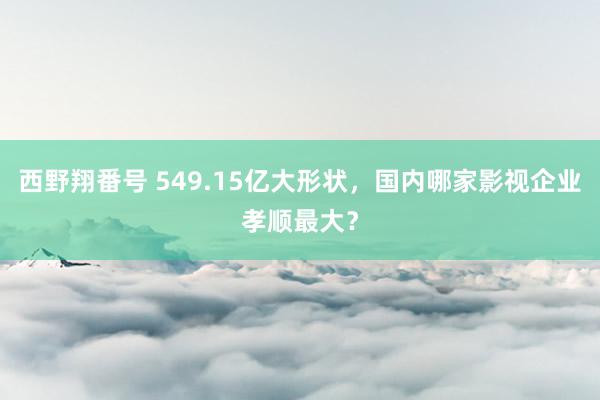 西野翔番号 549.15亿大形状，国内哪家影视企业孝顺最大？