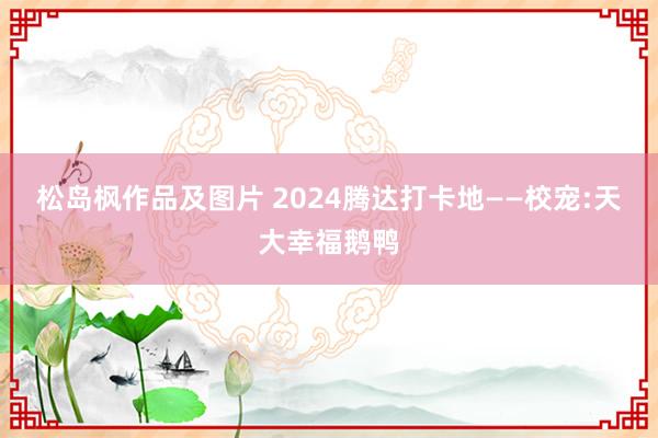 松岛枫作品及图片 2024腾达打卡地——校宠:天大幸福鹅鸭