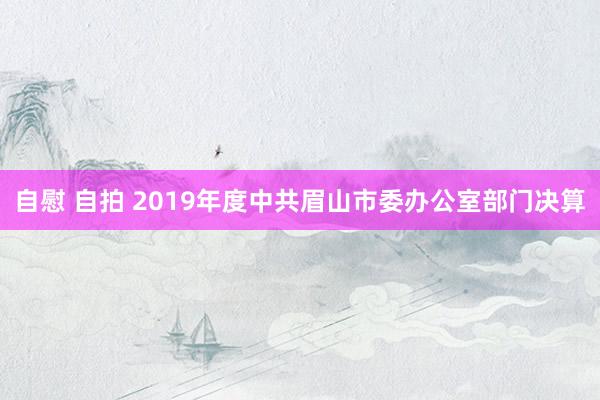 自慰 自拍 2019年度中共眉山市委办公室部门决算