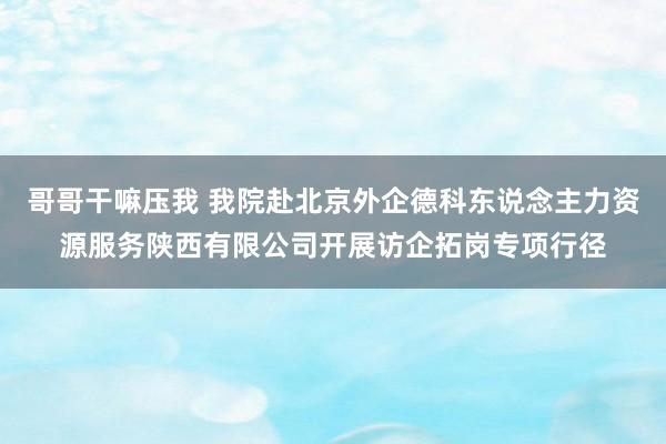 哥哥干嘛压我 我院赴北京外企德科东说念主力资源服务陕西有限公司开展访企拓岗专项行径