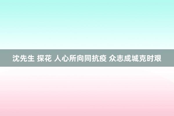 沈先生 探花 人心所向同抗疫 众志成城克时艰